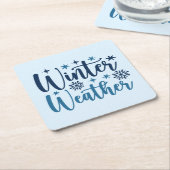 Winterwetter - Typografie des Schneeurlaubs Rechteckiger Pappuntersetzer (angewinkelt)