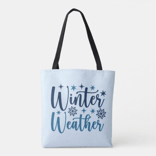 Winterwetter - Typografie des Schneeurlaubs Tasche (Rückseite)