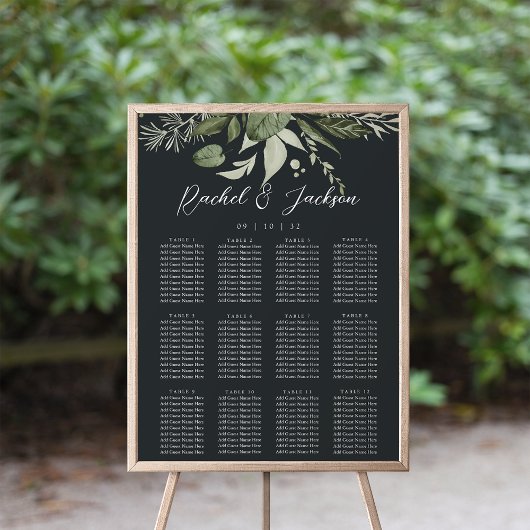 Winterwiese | Botanische Hochzeitstabelle Poster