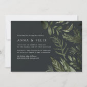 Winterwiese | Grüne Botanische Hochzeit Einladung (Vorderseite)