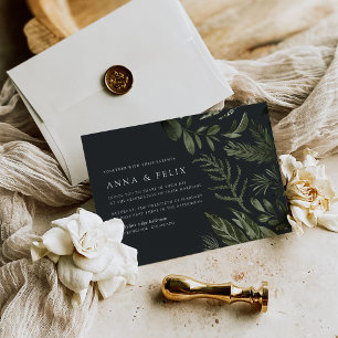 Winterwiese Grüne Botanische Hochzeit Einladung