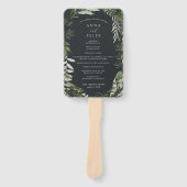 Winterwiese | Grünes botanisches Hochzeitsprogramm Fächer (Vorderseite)