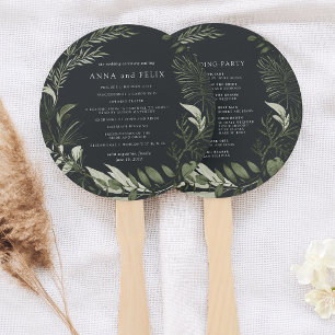 Winterwiese Grünes botanisches Hochzeitsprogramm Fächer