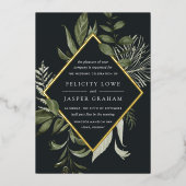 Winterwiese | Hochzeitsfeier für Grüne Wasserfarbe Folieneinladung (Vorderseite)