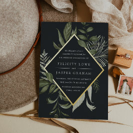 Winterwiese | Hochzeitsfeier für Grüne Wasserfarbe Folieneinladung