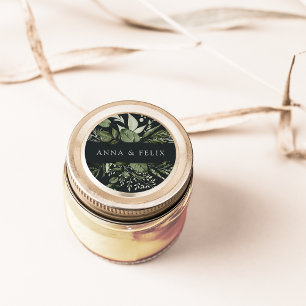 Winterwiese   Personalisierte Botanische Hochzeit Runder Aufkleber