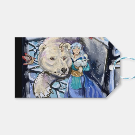 Winterwinde Polarbear Geschenkanhänger (Vorderseite (Horizontal))