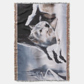 Winterwolf-Wächter Gefrorenes Eisschloss Fantasy Decke (Vorderseite Vertikal)