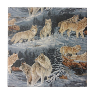 Winterwölfe Fliese