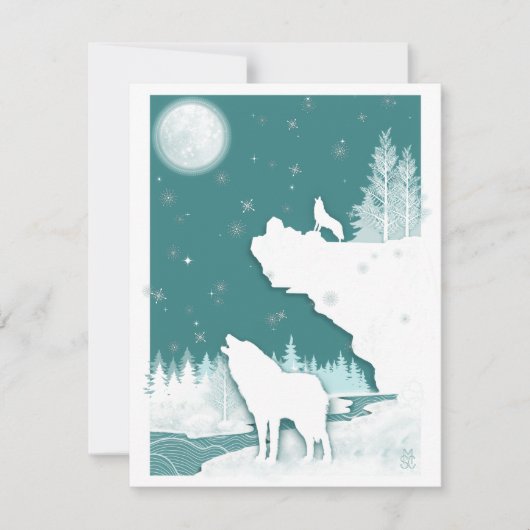 Winterwölfe Pauschalreise-Card Feiertagskarte (Vorderseite)