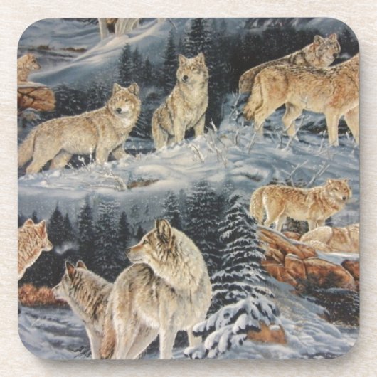 Winterwölfe Untersetzer (Vorderseite)