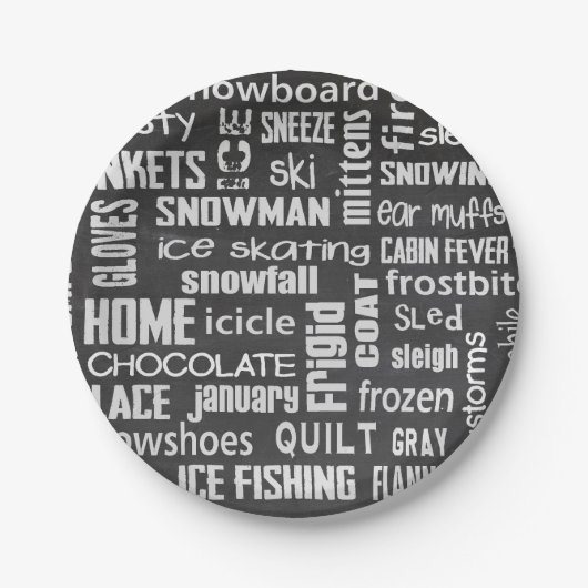 Winterwolke auf der Tafel Pappteller (Vorderseite)