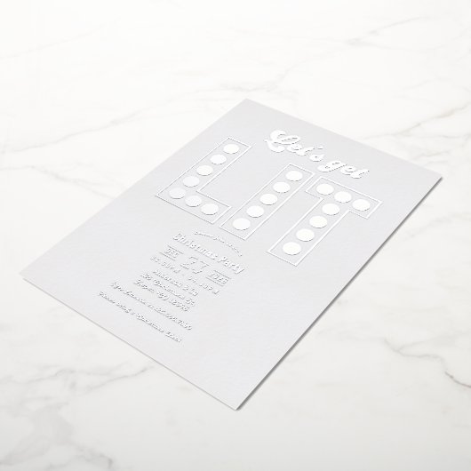 Winterwolke Lit Retro Weihnachts-Party Folieneinladung (Gedreht)