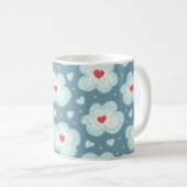 Winterwolken Schneeflocken Kaffeetasse (VorderseiteRechts)