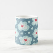 Winterwolken Schneeflocken Kaffeetasse (Mittel)
