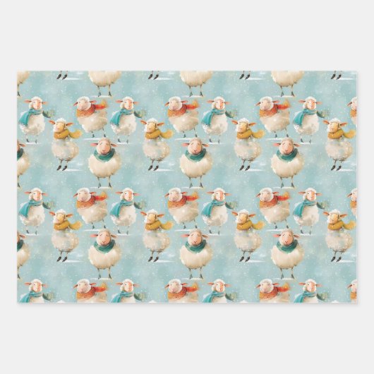 Winterwolkenschaf Geschenkpapier Set (Vorderseite)