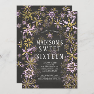 Winterwonderland 16 . Geburtstag Geburtstagsparty Einladung