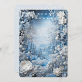 Winterwonderland 16 . Geburtstag Schneeweiße Licht Einladung (Vorne/Hinten)