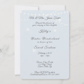 Winterwonderland 16 . Geburtstag Schneeweiße Licht Einladung (Rückseite)