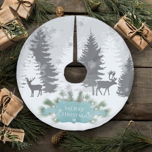 Winterwonderland-Baumrock - Aquamarin Polyester Weihnachtsbaumdecke