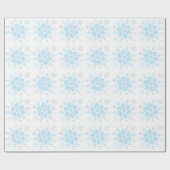 Winterwonderland Blaue Silberschneeflocken Geschenkpapier (Flach)