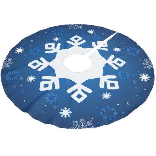 Winterwonderland Blauer Baumrock Polyester Weihnachtsbaumdecke (Schrägansicht)