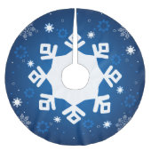 Winterwonderland Blauer Baumrock Polyester Weihnachtsbaumdecke (Vorderseite)