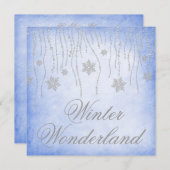 Winterwonderland Diamant Schneeflocken Prom Blau Einladung (Vorne/Hinten)
