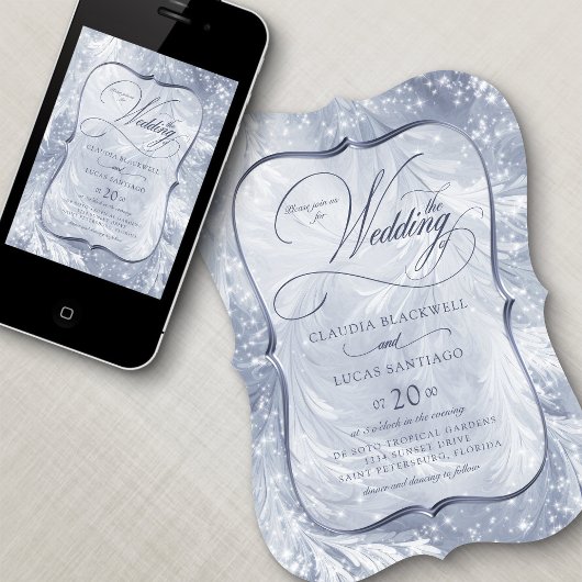 Winterwonderland Elegante Schneehöhe Einladung