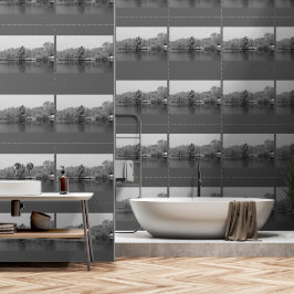 Winterwonderland Evergreen Trees Schwarz-weißer Se Tapete