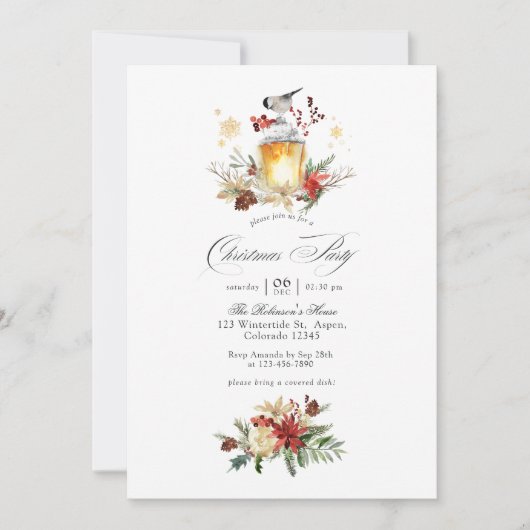 Winterwonderland Festlichkeit Weihnachts-Party Einladung (Vorderseite)