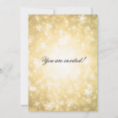 Winterwonderland Gold zum 50. Jahrestag der Hochze Einladung (Rückseite)
