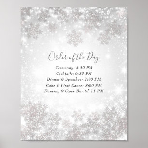 Winterwonderland-Hochzeit-Orden der Schneeflocken Poster