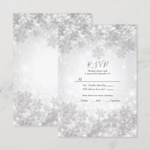 Winterwonderland Hochzeit RSVP Einladung