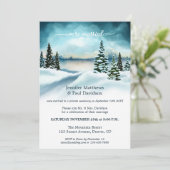 Winterwonderland Hochzeitsempfang Custom Foto Einladung (Stehend Vorderseite)