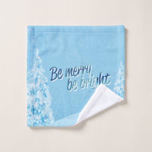 Winterwonderland, Pine Tree Urlaub Badhandtuch Set (Waschlappen)