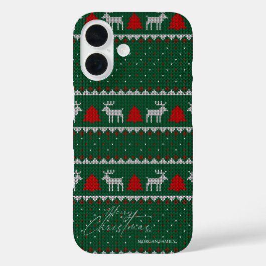 Winterwonderland, Rentier Pine Tree Green Case-Mate iPhone Hülle (Rückseite)