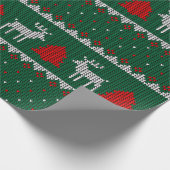 Winterwonderland, Rentier Pine Tree Green Geschenkpapier (Ecke)