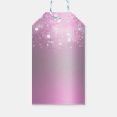 Winterwonderland Rosa Silberglanz funkelnde Lichte Geschenkanhänger (Rückseite)