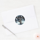 Winterwonderland Rustikale Tremlichter Mason Jars Runder Aufkleber (Umschlag)