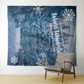 Winterwonderland Schneebäume| Hintergrund des Part Wandteppich (Beispiel (Horizontal))