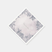 Winterwonderland Schneeflocken Blau Weiß Elegant Serviette (Ecke)