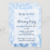 Winterwonderland Schneeflocken Eiszeit Einladung (Vorne/Hinten)