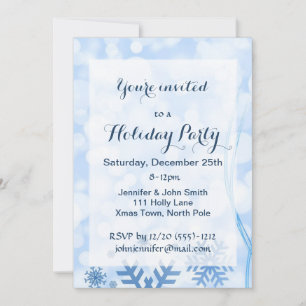 Winterwonderland Schneeflocken Eiszeit Einladung