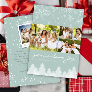 Winterwonderland Schneeflocken Frohes Foto Feiertagskarte