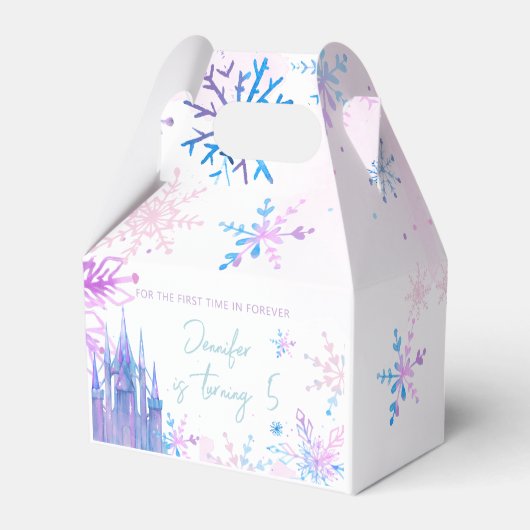 Winterwonderland Schneeflocken Girl Snow Geburtsta Geschenkschachtel (Rückseite)