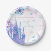 Winterwonderland Schneeflocken Girl Snow Geburtsta Pappteller (Vorderseite)