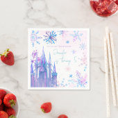 Winterwonderland Schneeflocken Girl Snow Geburtsta Serviette (Beispiel)