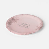 Winterwonderland Schneeflocken Rosa Elegantes Part Pappteller (Schrägansicht)