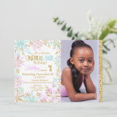 Winterwonderland Schneeflocken Sparkasse Geburtsta Einladung (Stehend Vorderseite)